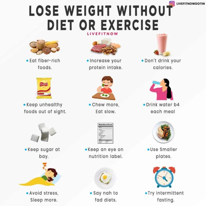 How to lose weight without exercise and diet